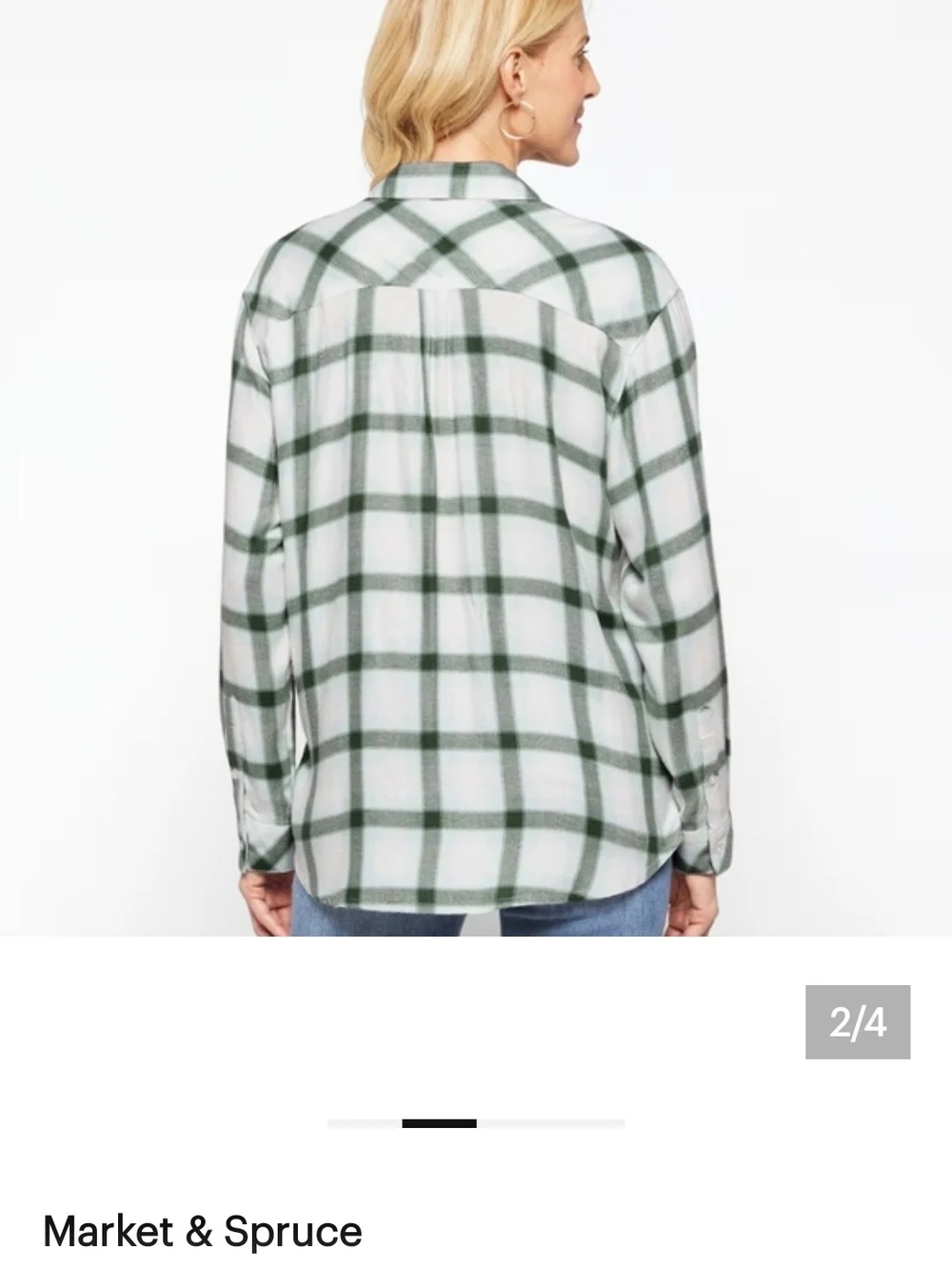 Green And White Button Down - Picture 7 of 7